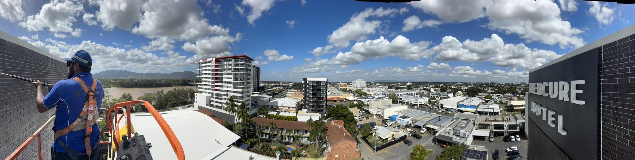 Wrightway Pressure Cleaning team at work in Rockhampton
